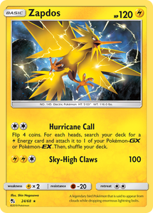 Zapdos (24/68) [Sun & Moon: Hidden Fates]