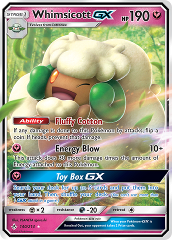 Whimsicott GX (140/214) [Sun & Moon: Unbroken Bonds]