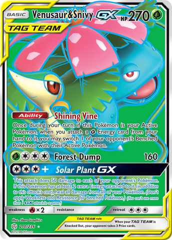 Venusaur & Snivy GX (210/236) [Sun & Moon: Cosmic Eclipse]